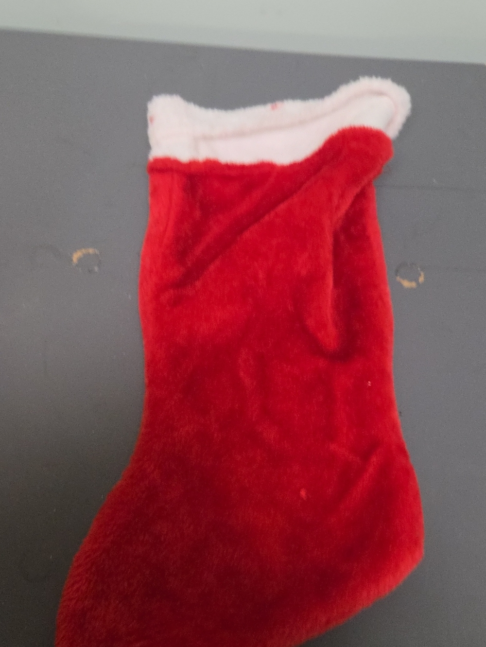 Plush Red Christmas Stocking with White Cuff 3 Hats And 1 Stocking
